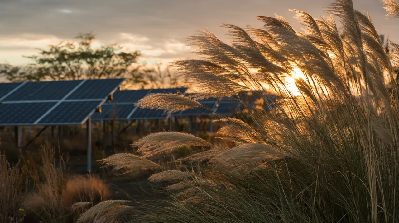 solar panels in field